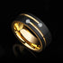 Men's 8mm Tungsten Black Gold Groove Line CZ Comfort-Fit Wedding Band